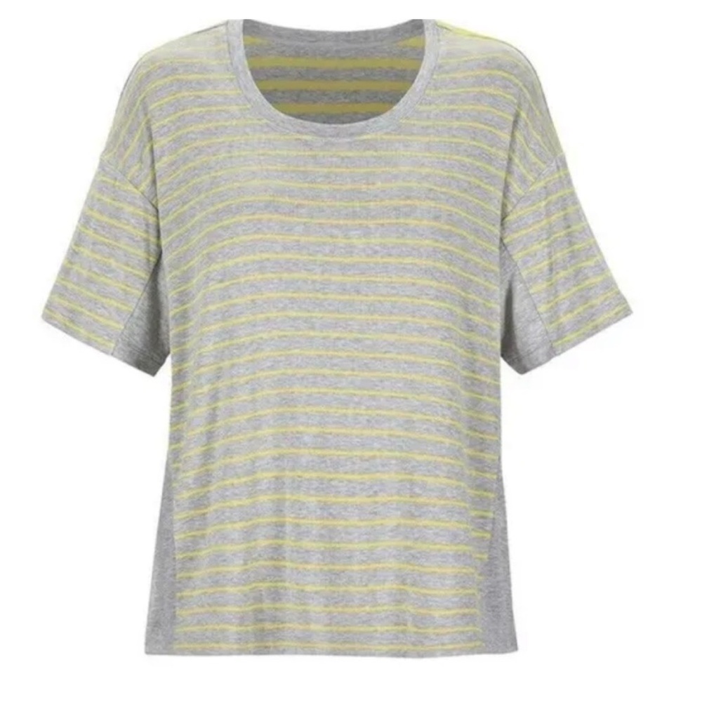 Cabi NWT 6131 Yellow Gray Striped Cruise Tee Womens X-Small Loose T-shirt